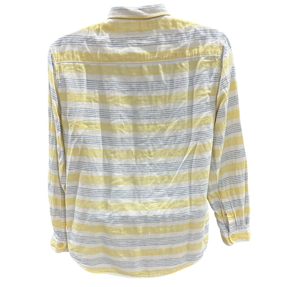 Pepe Jeans Whopper Sr Blue Yellow Striped Long Sleeve Button Down Men's Shirt L - Picture 3 of 10